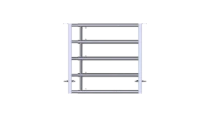 Panneau complet L.V.5 - 1/2 m, 1 entretoise