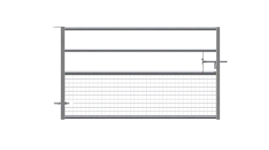 Barrière d’herbage semi-grillagée 2m