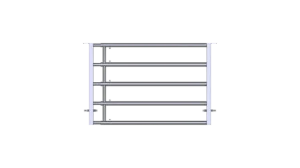 Panneau complet L.V.5 - 2/3 m, 1 entretoise