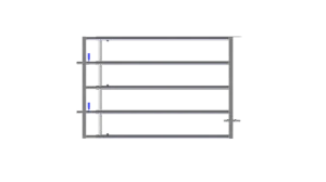 Barrière herbage verrou auto, longueur 2/3 m, 1 entretoise