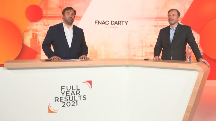 Enrique Martinez, directeur général, et Jean-Brieuc Le Tinier, directeur financier de Fnac Darty. - © D.R.
