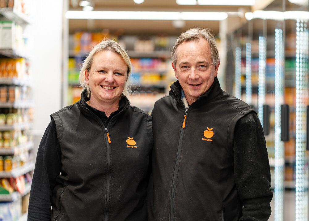 Comme à Andrésy avec Céline et Eric Demange, Franprix mise sur des franchisés bien implantés localement pour son expansion. - © Franprix