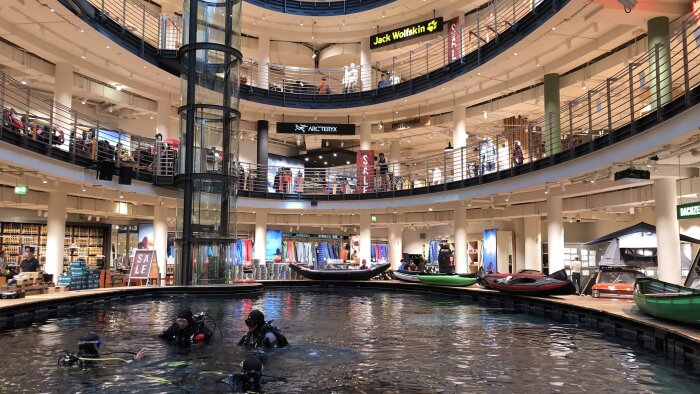 Le magasin Globetrotter dispose d’un bassin pour réaliser des tests de matériel. - © Echangeur