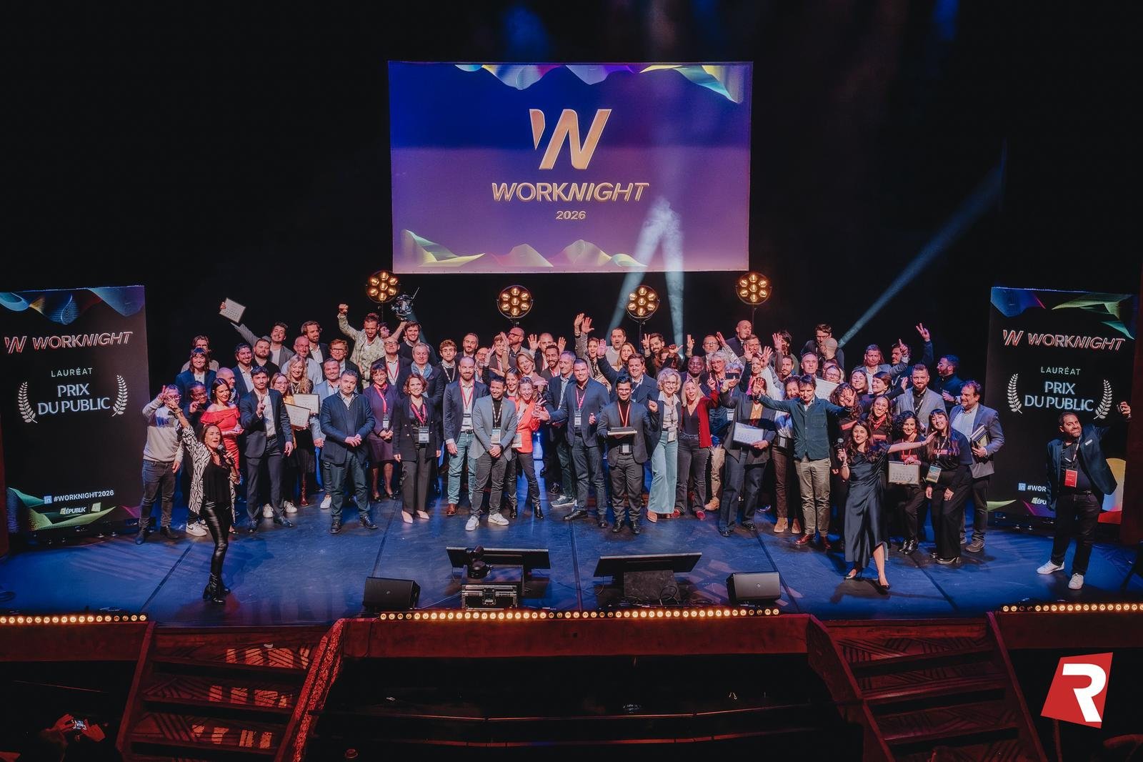 Worknight 2026 : 24 lauréats, 3 catégories, 7 sous-catégories. Le Future of Work s’est dévoilé au théâtre Mogador devant 700 professionnels du workplace.