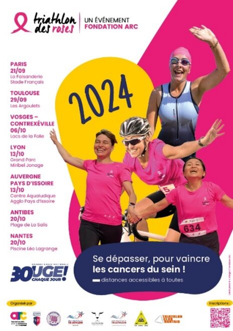 Le triathlon des roses, organisé chaque année au lancement d&amp;#039;octobre rose - ©&amp;#160;Fondation ARC
