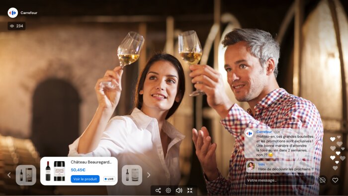 Le 13 avril, Carrefour réalisera sa première opération de live commerce sur le thème du vin.  - © Carrefour