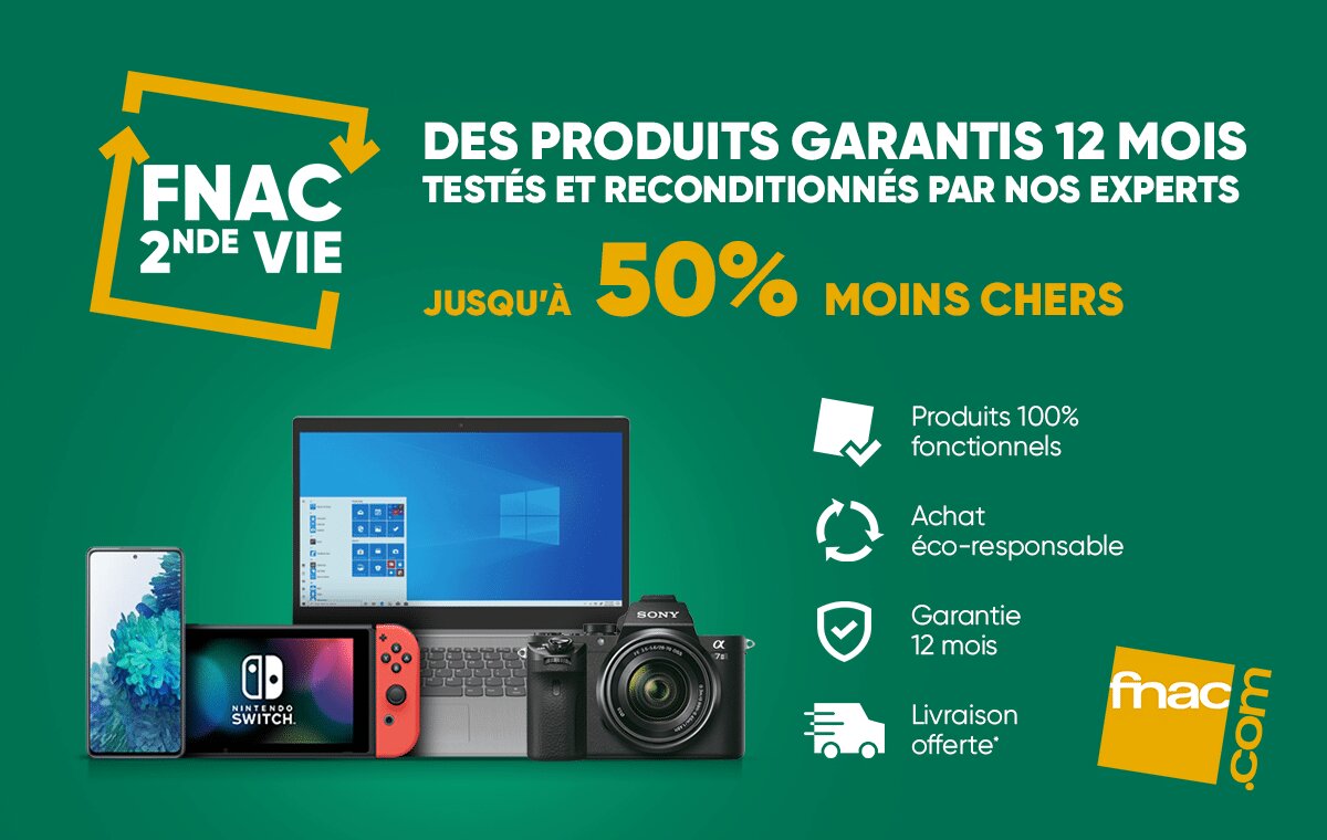 Fnac communique en magasin sur son offre occasion. - © Fnac