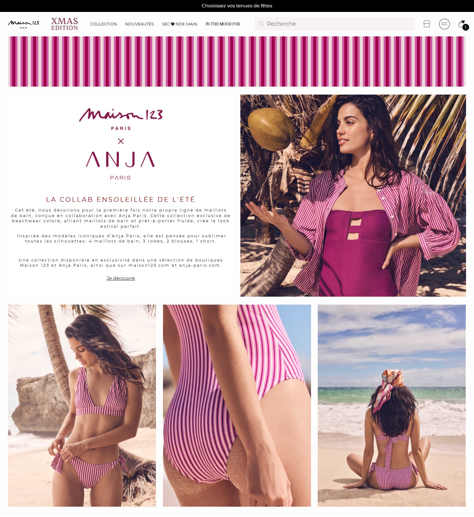 Maison 123 a créé une collaboration avec Anja cet été pour proposer une offre de maillots de bain. - © Maison 123