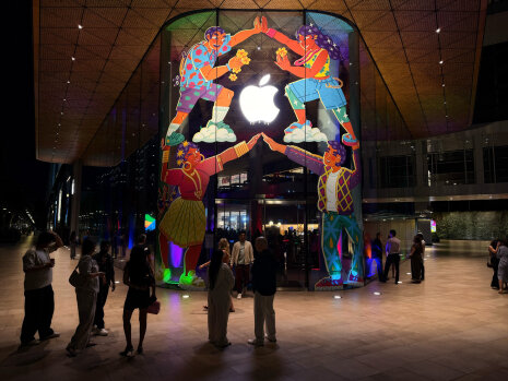  La fesque réalisée par l’artiste Mira Felicia Malhotra à l’Apple BKC de Mumbai,   - ©&amp;#160;D.R.