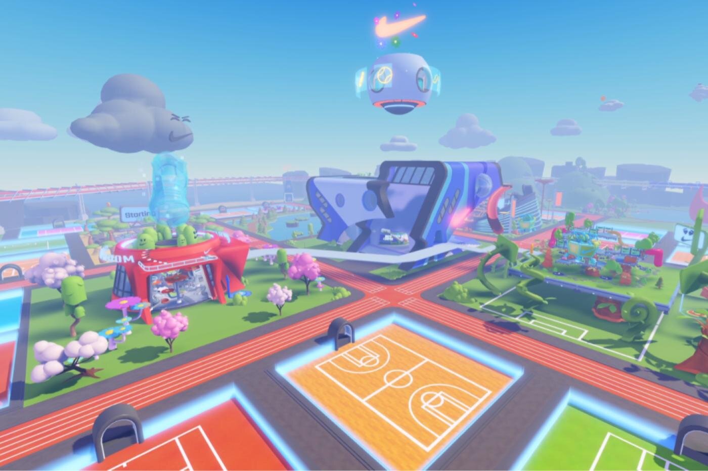 Nike a créé Nikeland sur Roblox et des écrans ont été mis en place dans les magasins physiques pour faire le lien entre monde physique et digital. - © Nike
