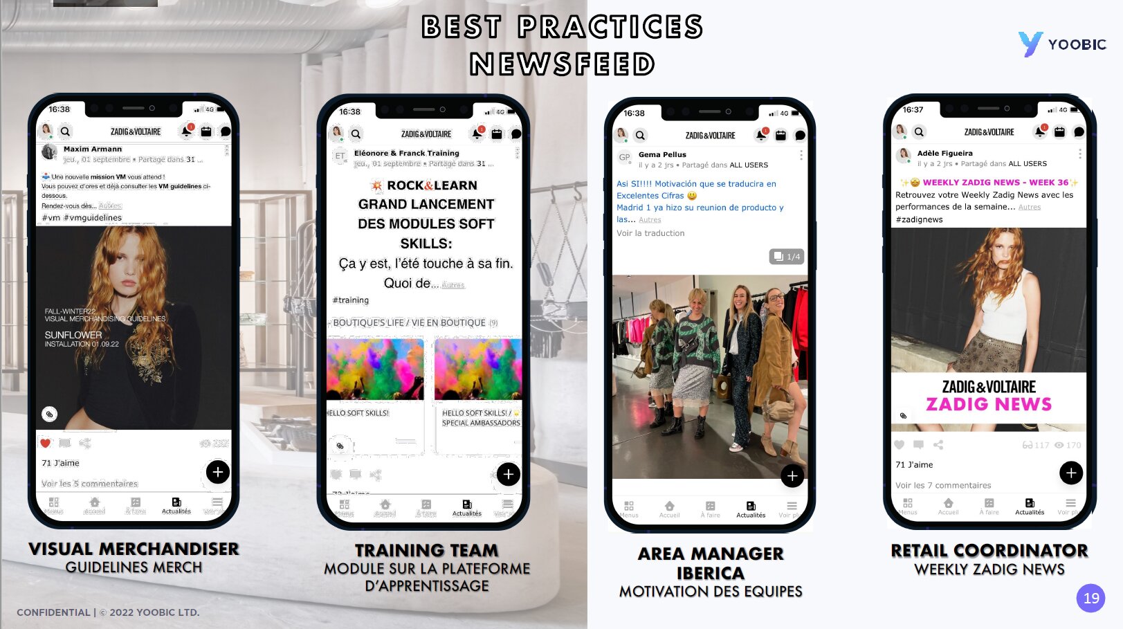 Zadig&amp;Voltaire a entièrement personnalisé l’application Yoobic à ses couleurs. - © Yoobic