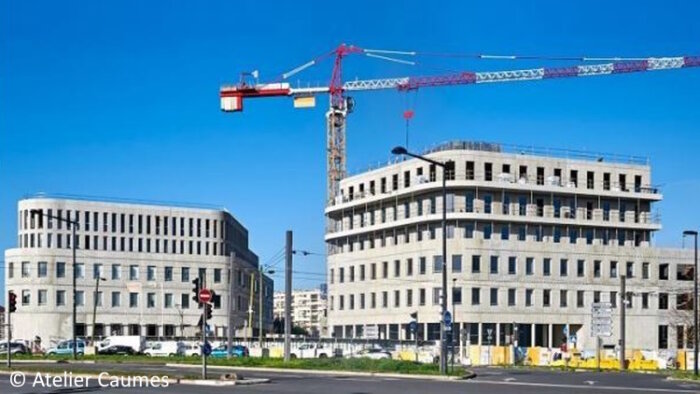 Les deux immeubles du programme immobilier I-Ter se situent au Bouscat. - © Atelier Caumes