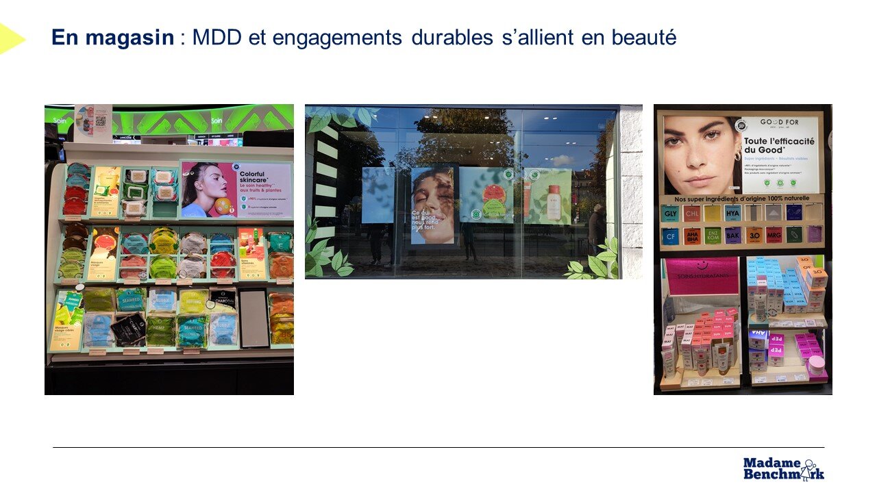 Pour la beauté, les engagements portent surtout sur la composition des produits MDD. - © Mme Benchmark