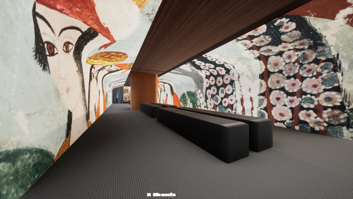 Sur le bateau, un tunnel formant un dôme présentera une exposition immersive Présentes - © Akumendo
