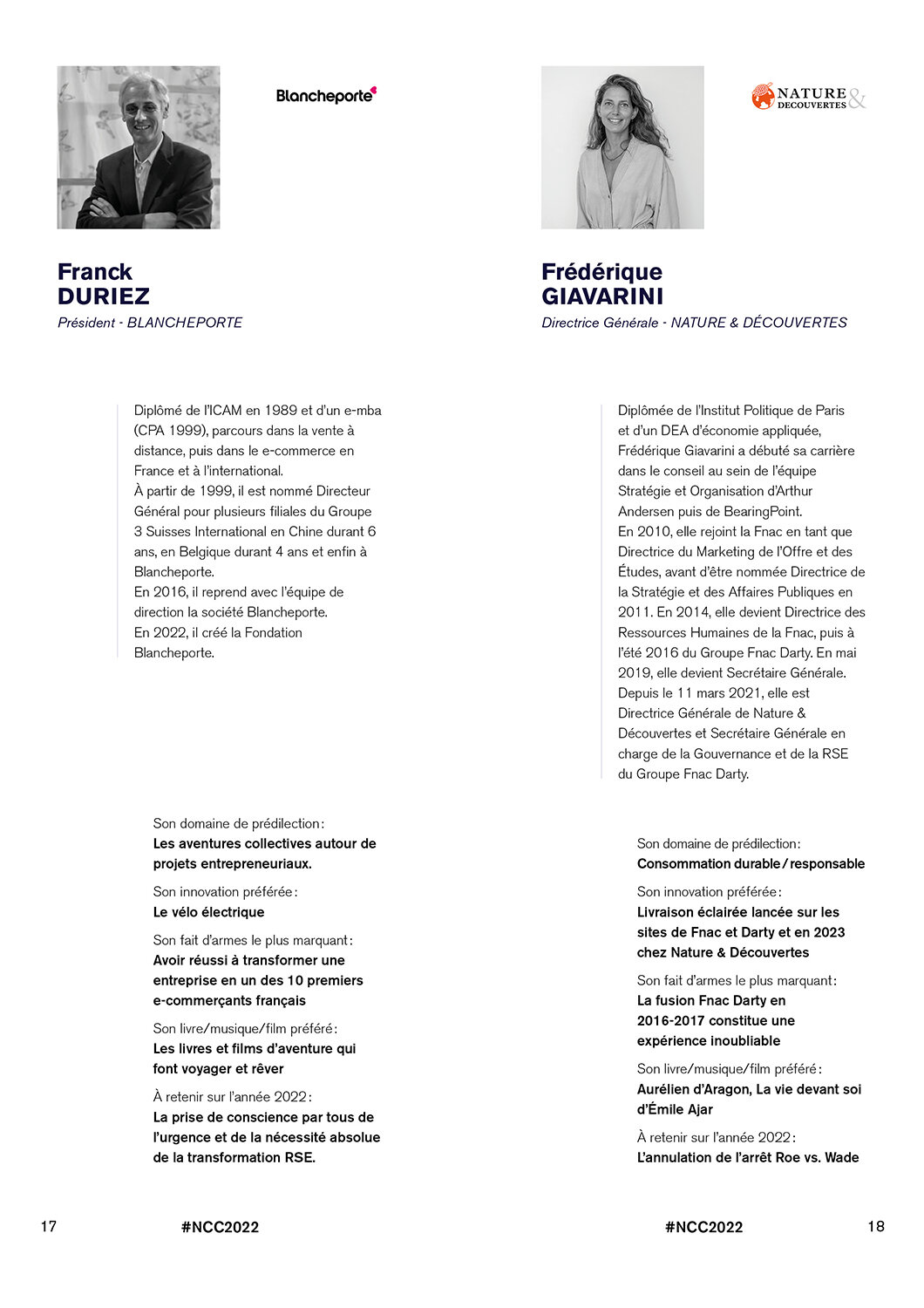 Portraits chinois F.Duriez (Blancheporte) et F.Giavarini (Nature &amp; Découvertes) - © Républik Retail