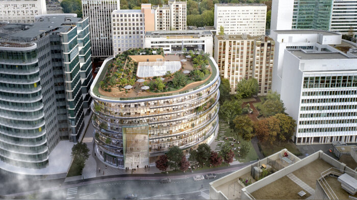 Conçu par l’agence A. Bechu &amp; Associés, Inspire propose 22 300 m² de bureaux, services et commerces. - © Agence d’architecture Béchu + associés