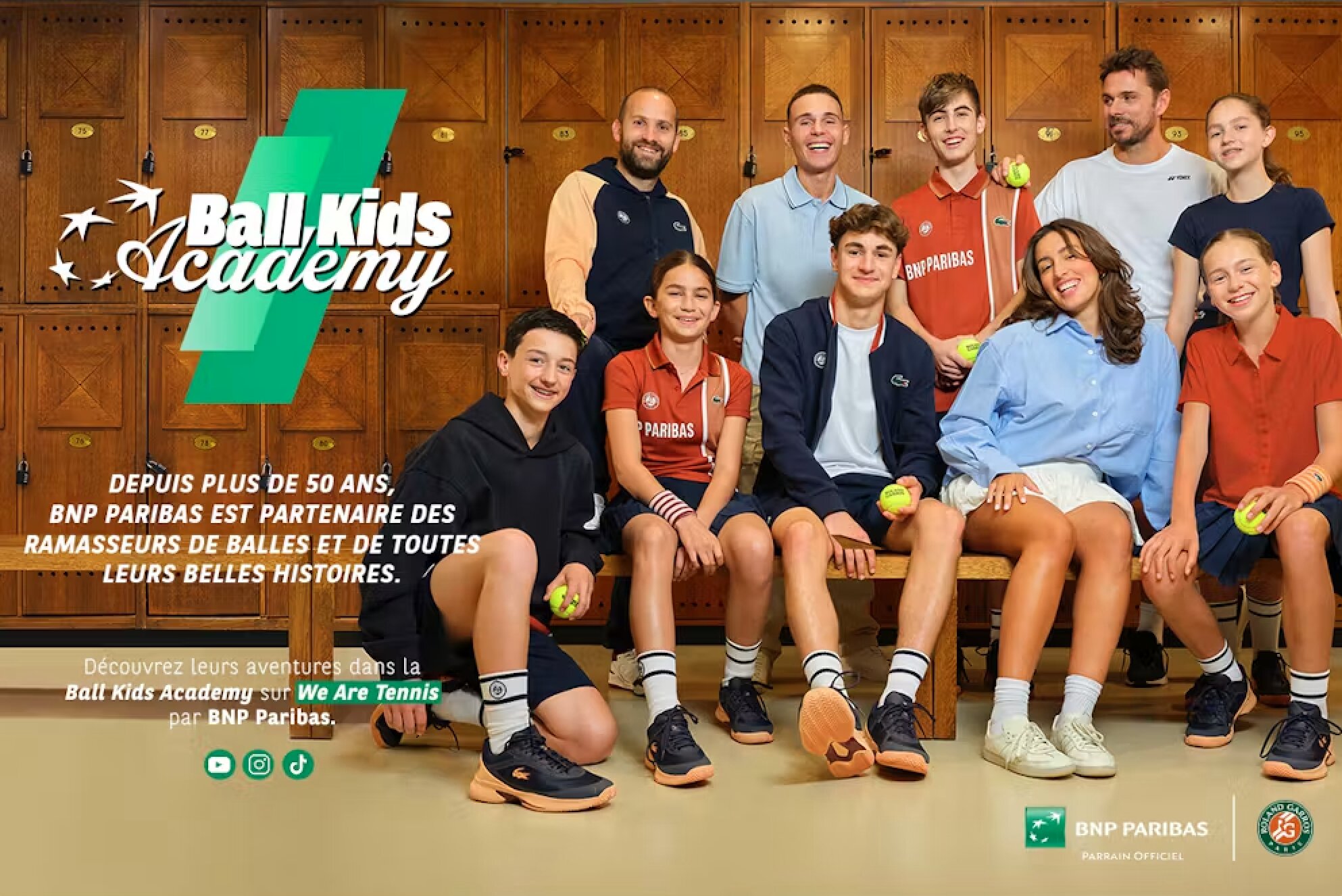 Le programme Ball Kids Academy, créé, en 2025, met en lumière les ramasseurs de balles du tournoi. - © D.R.