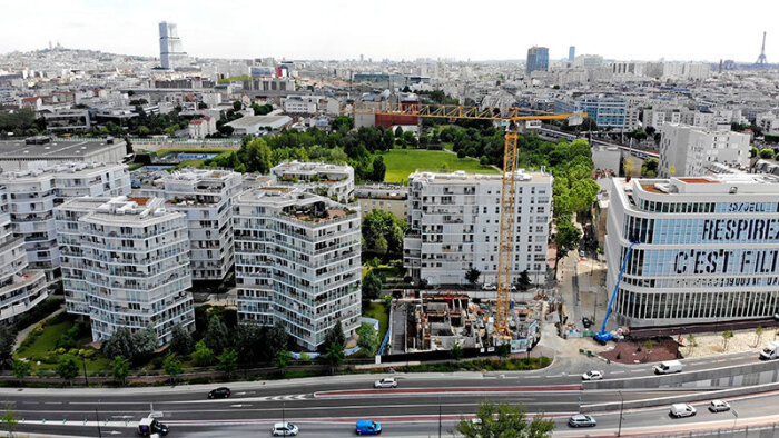 Nouveaux logements et bureaux à Clichy-la-Garenne, illustrant la transformation urbaine du pôle. - © Ville de Clichy-la-Garenne