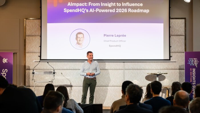 Pierre Laprée, Chief Product Officer de SpendHQ, lors de l’Insights Summit à Paris.  - © Guillaume Galmiche