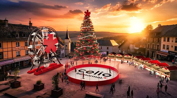 Projection d’un marché de Noël CELIO - © WBA