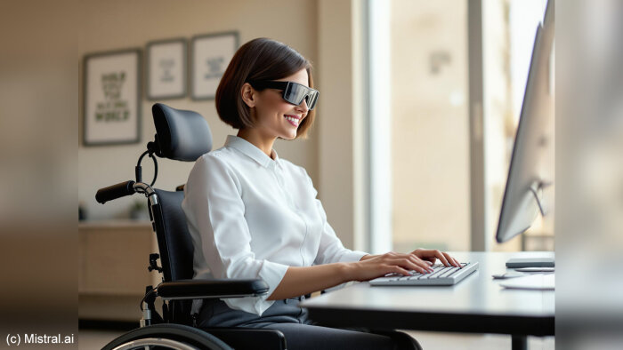 Les personnes en situation de handicap ne bénéficient souvent pas de l’accessibilité obligatoire. - © Mistral.ai