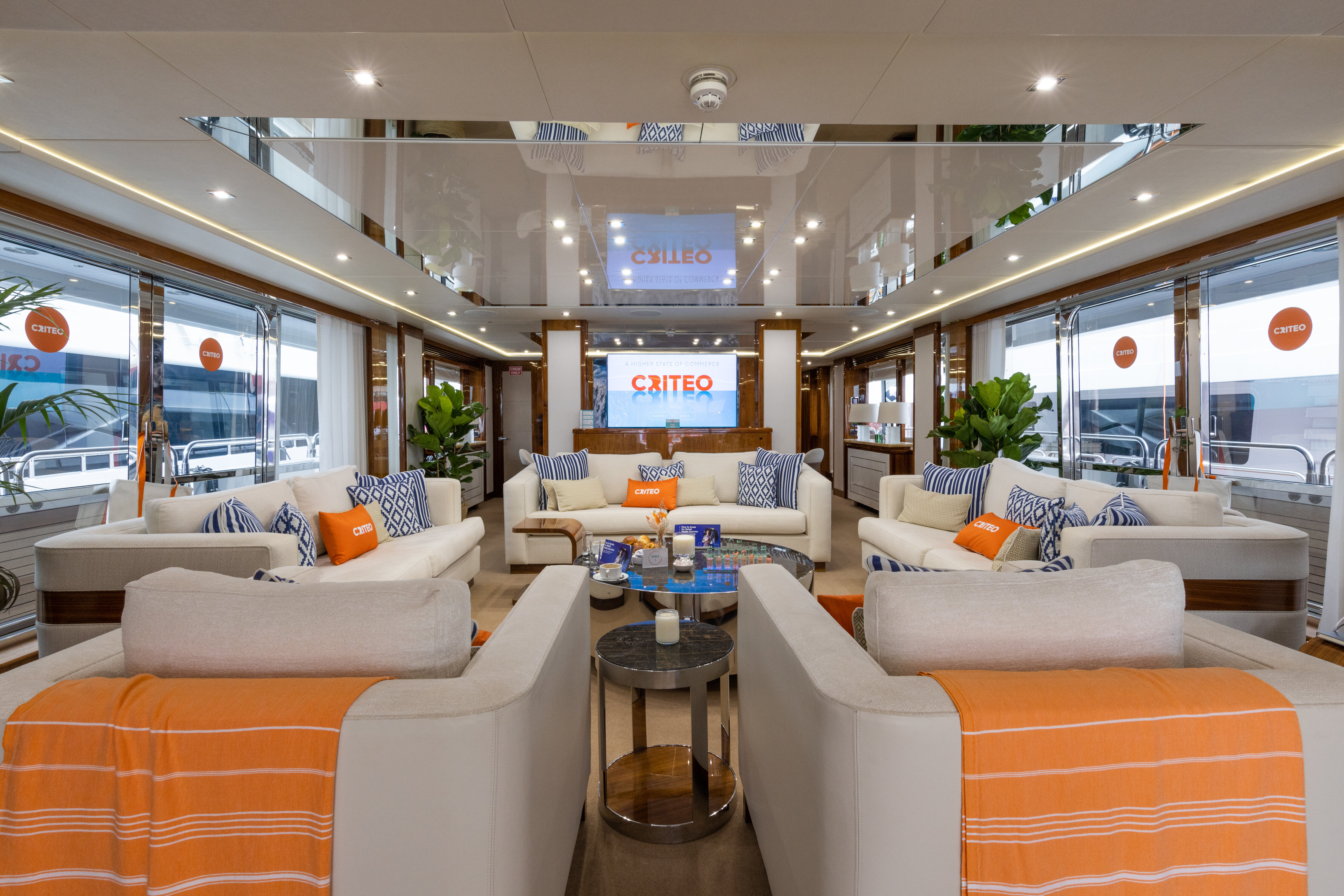 L’espace Criteo aménagé au festival Cannes Lions 2023 pour accueillir clients et prospects - © Criteo
