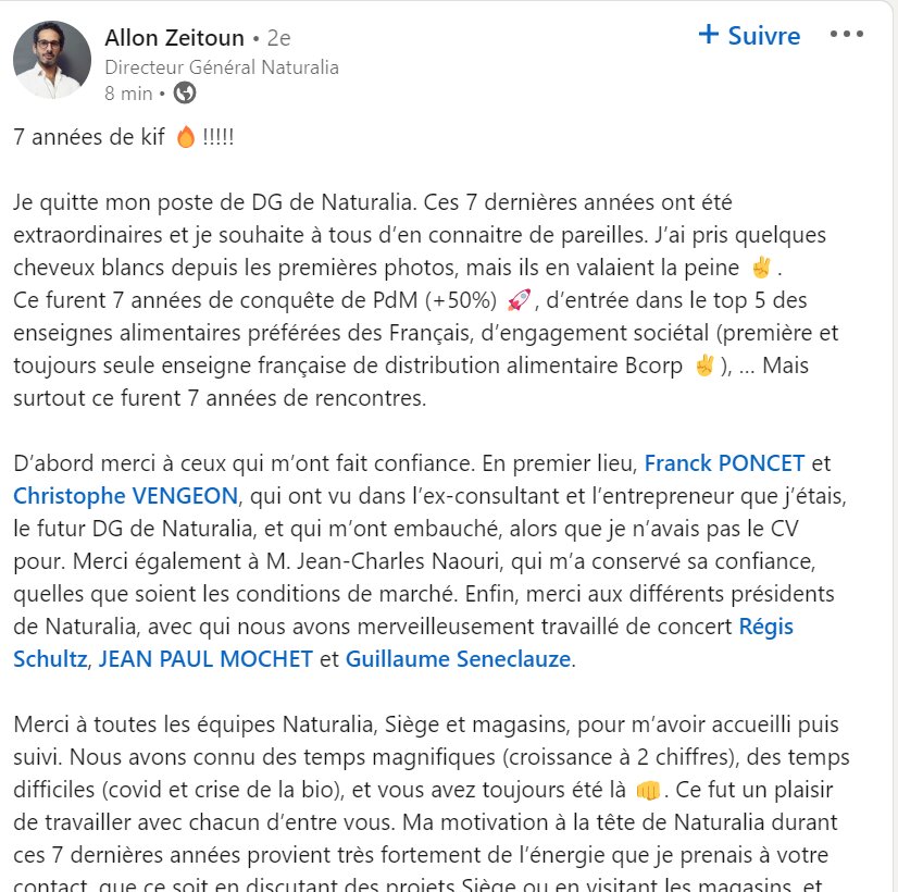 Post d’Allon Zeitoun sur Linkedin - © D.R.