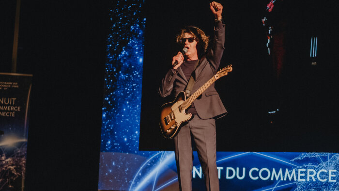 Marc Dumas, président Républik Group, a ouvert la soirée sur un air de rock. - © MANUEL ABELLA