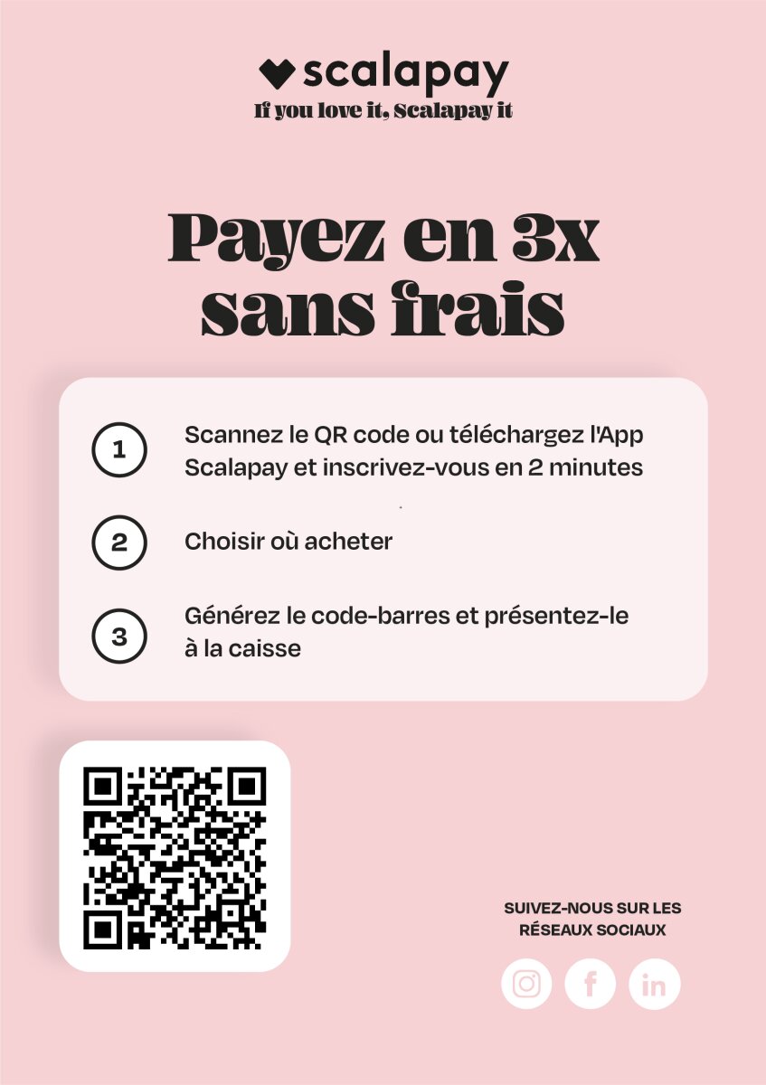Affiche du service Scalapay en magasin. - © Scalapay