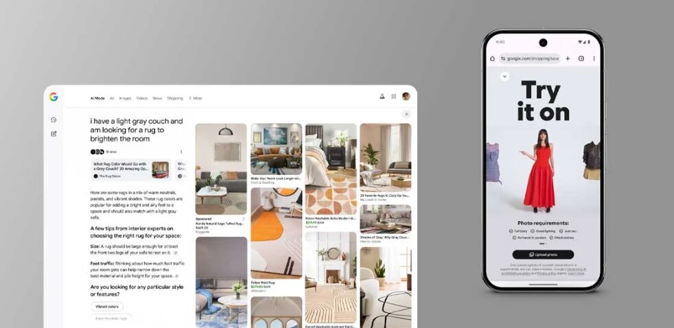  Le géant Google n’est pas en reste avec son « Shop with AI mode » sur Gemini. - © D.R.