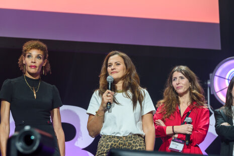 Isabelle Fayolle (animatrice), Ludmila Graine (Galileo Global Education) et Taous Sidi-Saïd (Compagnie de Phalsbourg) - ©&amp;#160;Carole Desheulles
