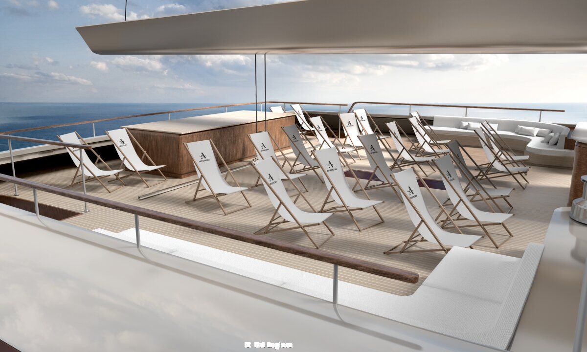Sur le pont du bateau, le public pourra vivre une expérience sonore inédite - © Wilmotte &amp; Associés