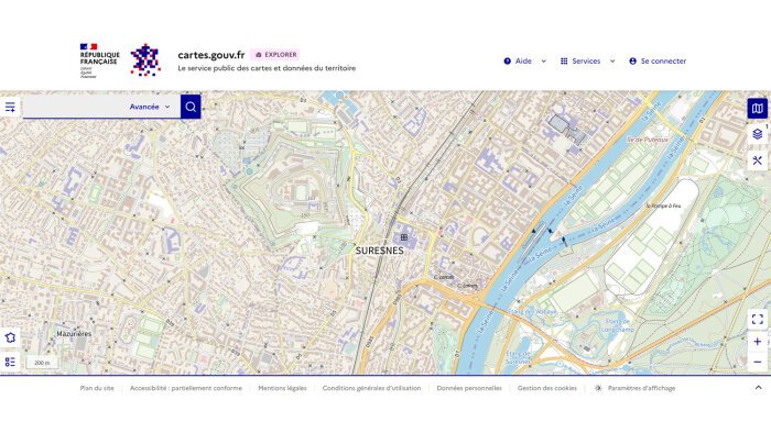 Cartes.gouv.fr est désormais le portail unifiée de la donnée cartographique de l’IGN. - © IGN
