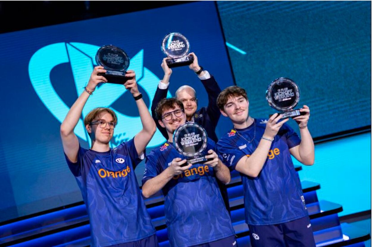 La Karmine Corp a remporté le premier Open européen et le premier trophée intercontinental en jeu de la saison 2025-2026 des RLCS, le circuit compétitif sur Rocket League. - © D.R.