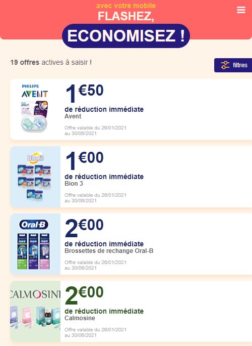 Le Gall Santé Services propose aux clients des promotions accessibles avec un coupon à télécharger sur leur smartphone. - © D.R.