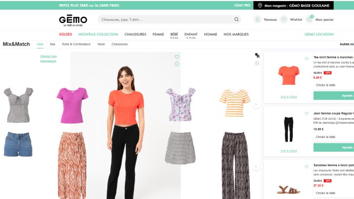 Depuis la mi-mai, Gémo a opté pour une solution d’essayage virtuel à destination de ses clientes. - © D.R.