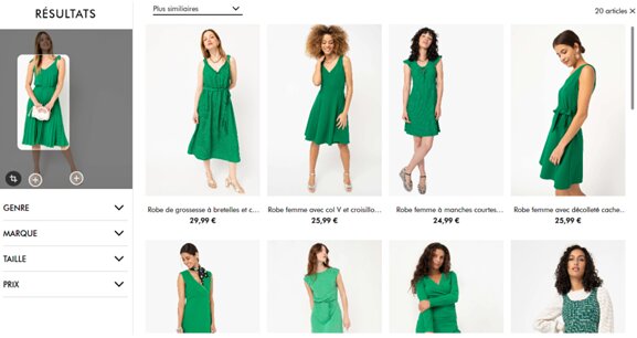  Le site affiche une sélection de produits similaires à celui qui vient d’être sélectionné.  - © D.R.