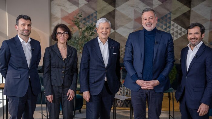 Philippe Berlan, Nathalie Balla, Philippe Houzé, Eric Courteille et Nicolas Houzé. - © La Redoute