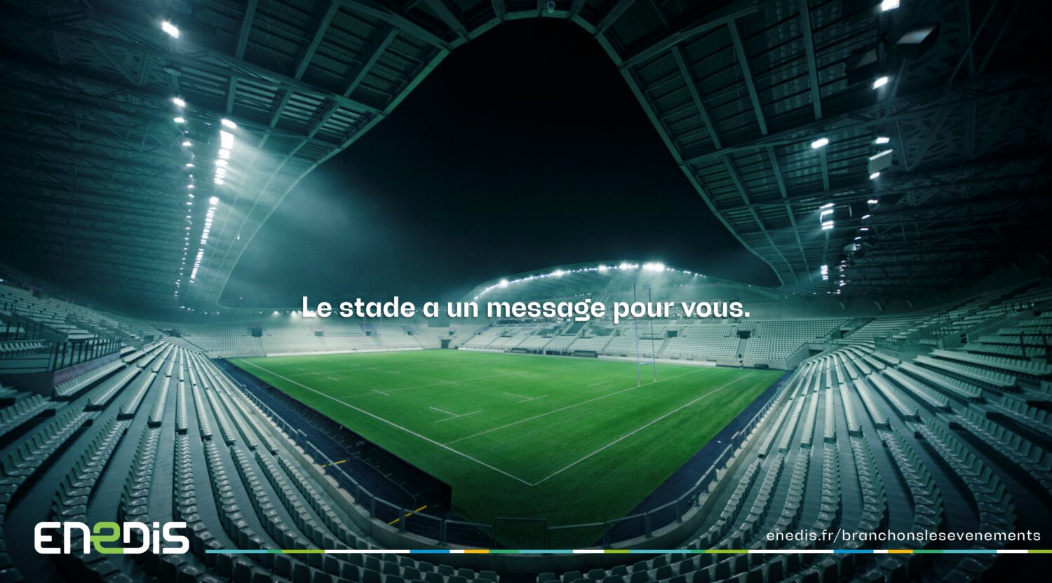 Enedis a diffusé un message en morse lors du OM/PSG pour sensibiliser à la réduction de l’impact carbone - © Enedis