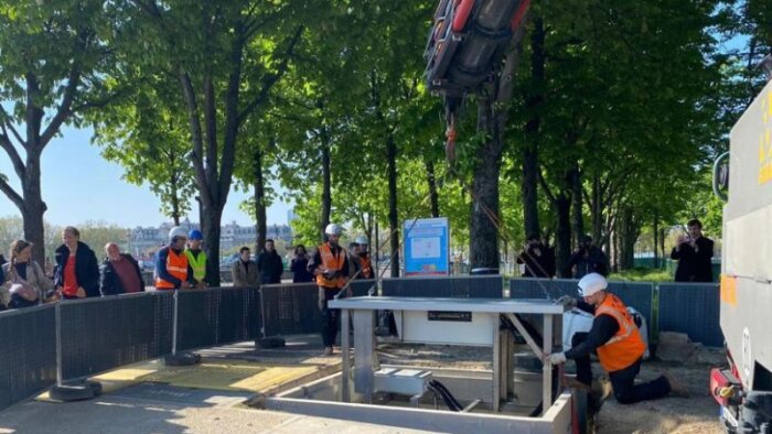 Installation d’une borne électrique événementielle Place de la Concorde - © Enedis