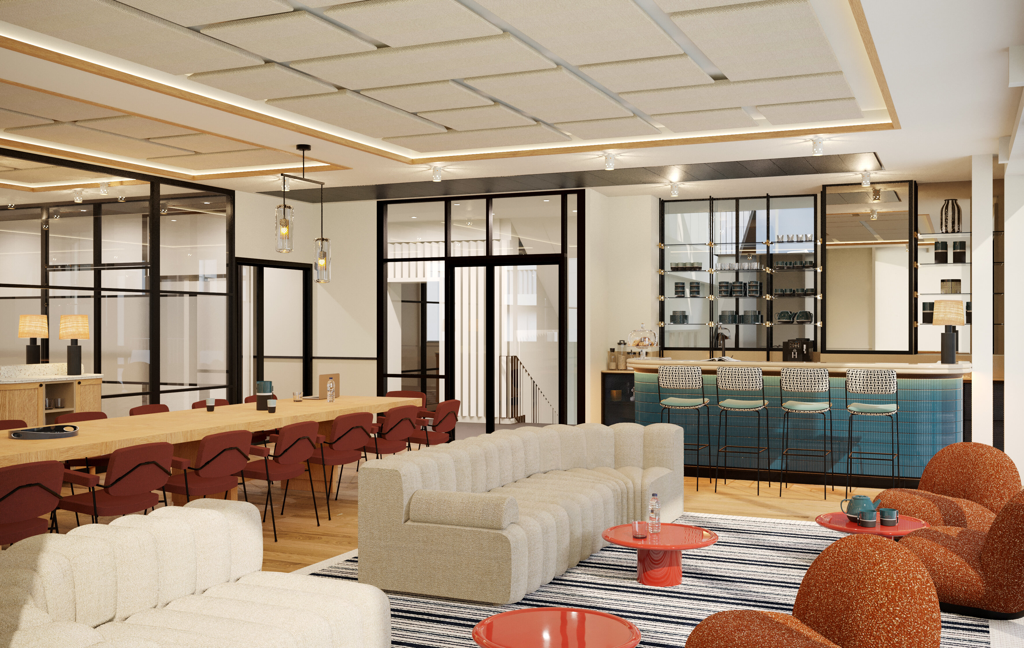 Espace de réception au sein de L’Atelier  - © Covivio