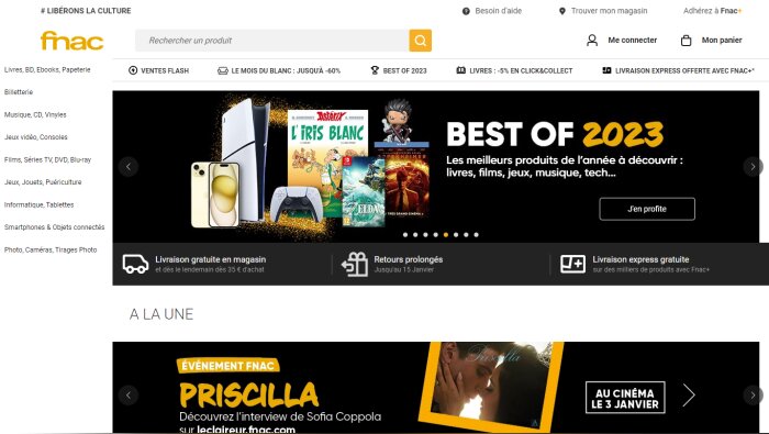 Le site Fnac a été mis à jour 1135 fois en un an. - © D.R.
