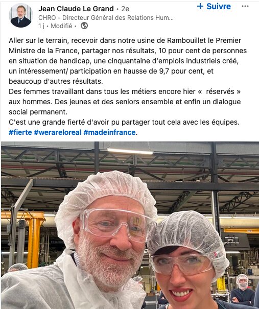 Post LinkedIn Jean-Claude Legrand - © D.R.