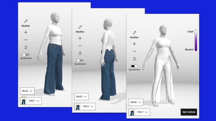 Zalando teste depuis la mi-avril une cabine d’essayage virtuelle sur la catégorie jean. - © D.R.
