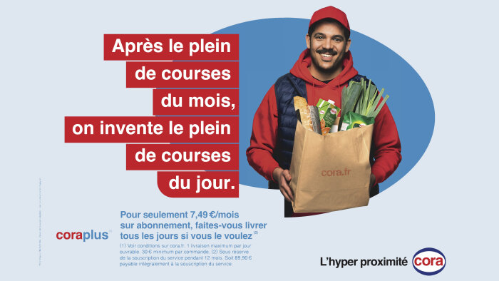 Le lancement de Cora Plus est accompagné par une campagne de communication nationale - © Cora