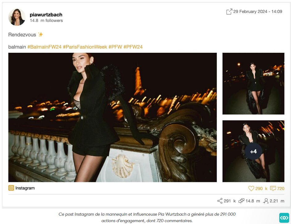 Le post le plus puissant de la PFW - © Meltwater