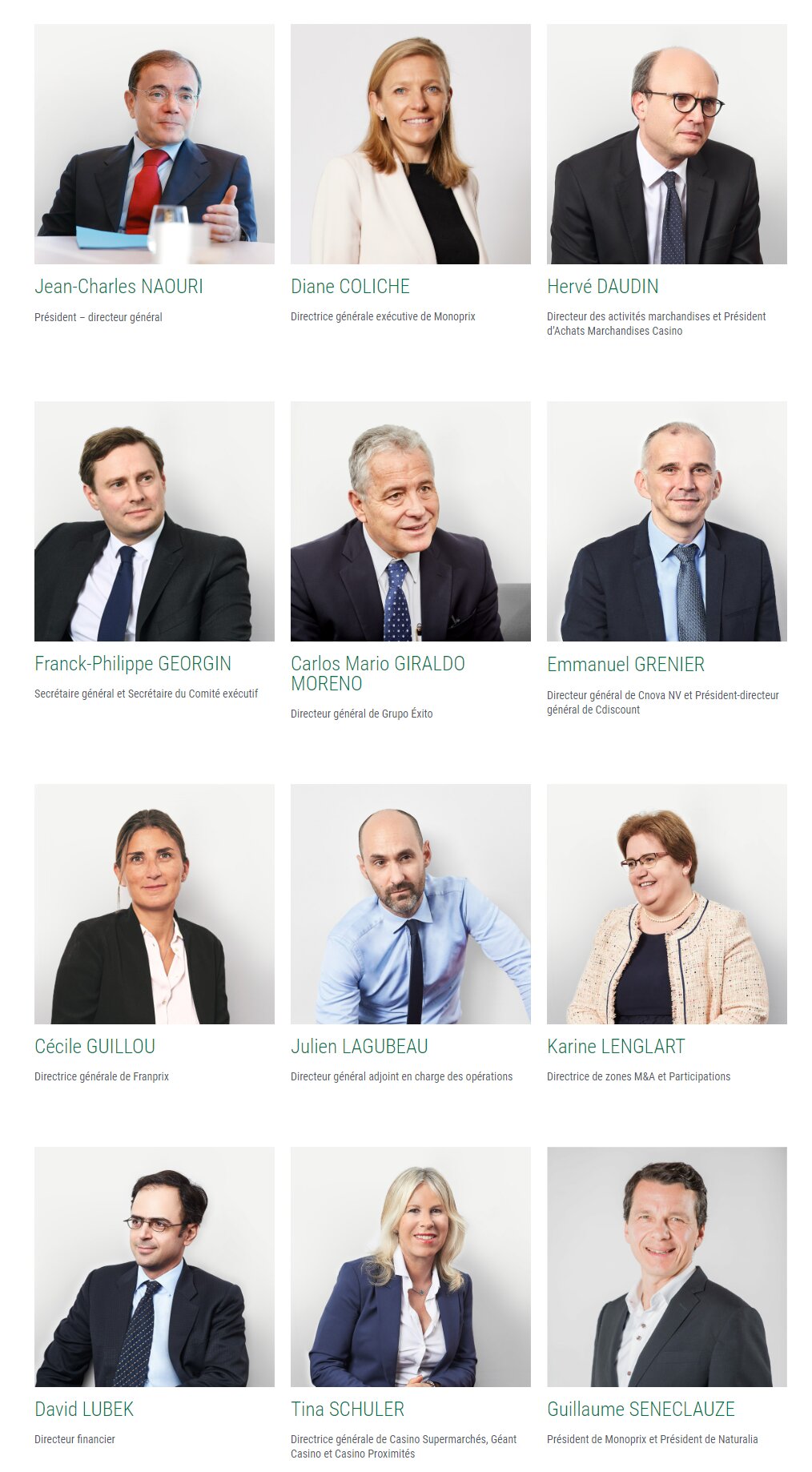 Direction générale / Comité exécutif du groupe Casino - © Groupe Casino