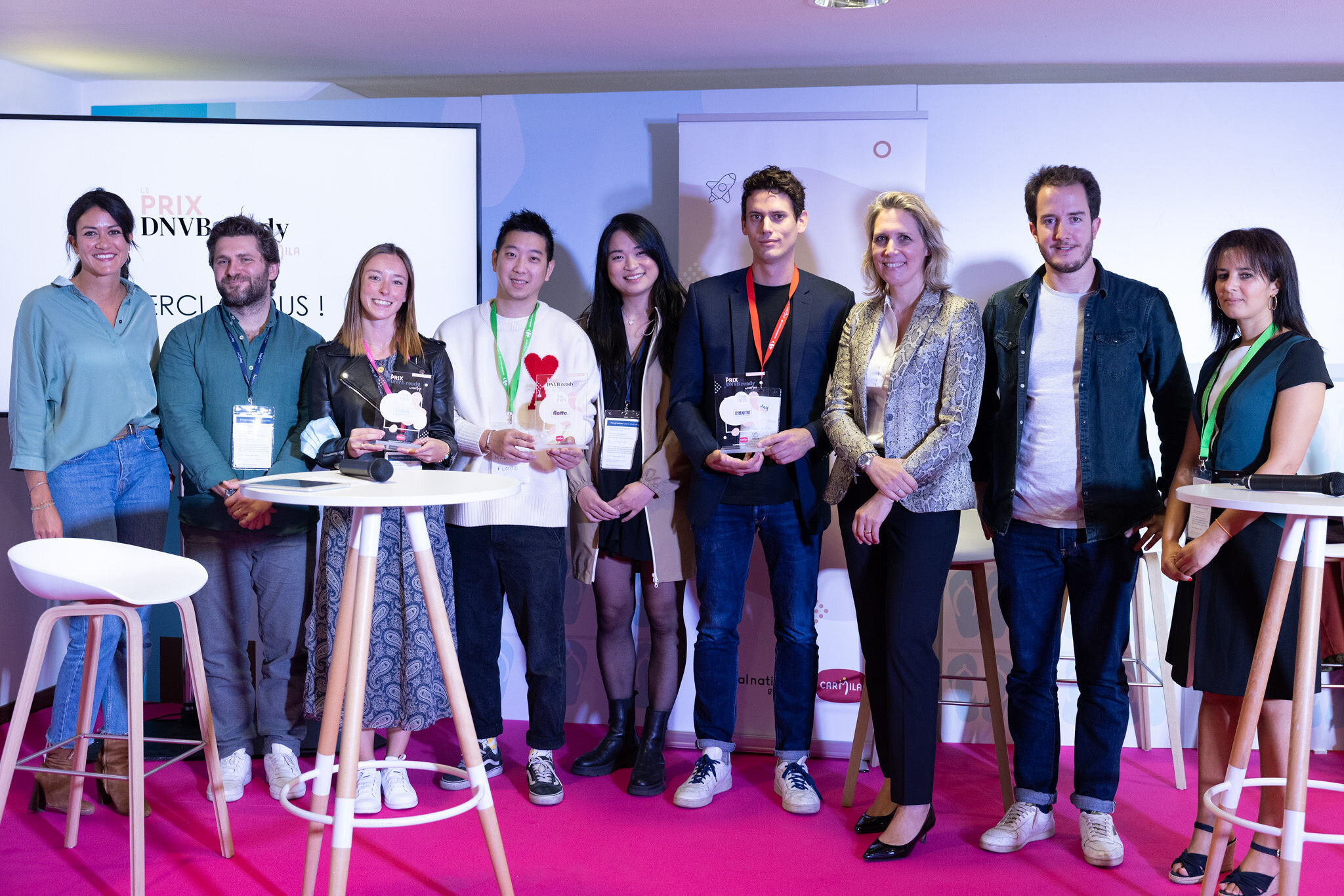 Les gagnants et le jury du premier prix DNVB Ready de Carmila. - © Thomas Raffoux