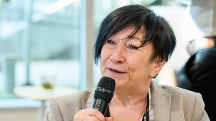 Béatrice Bellier-Ganiere lors du Grand oral de la Nuit de l’Immo 2024. - © Carole Desheulles