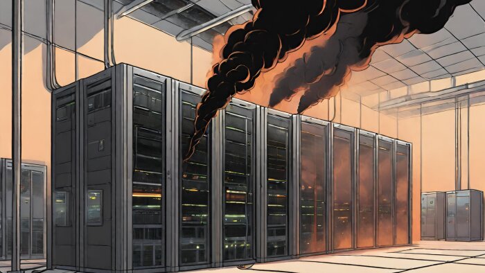 Selon Xerfi, les émissions de GES du numérique en France représentent 16,9 millions teqCO2. - © Générée par IA avec Canva